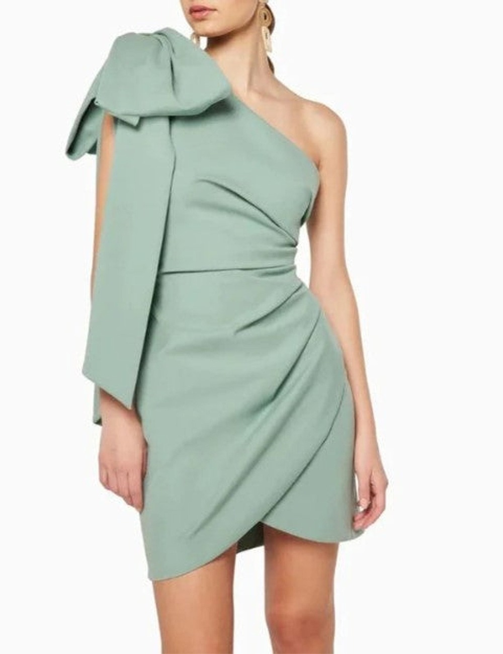 NWT Elliatt One Shoulder Bow Dress - Sage